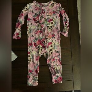 Little Bum Bums Baby Girl Pink Skeleton Pajamas 12-18M